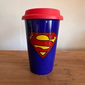 Ceramic Superman Tumbler with Silicone Lid